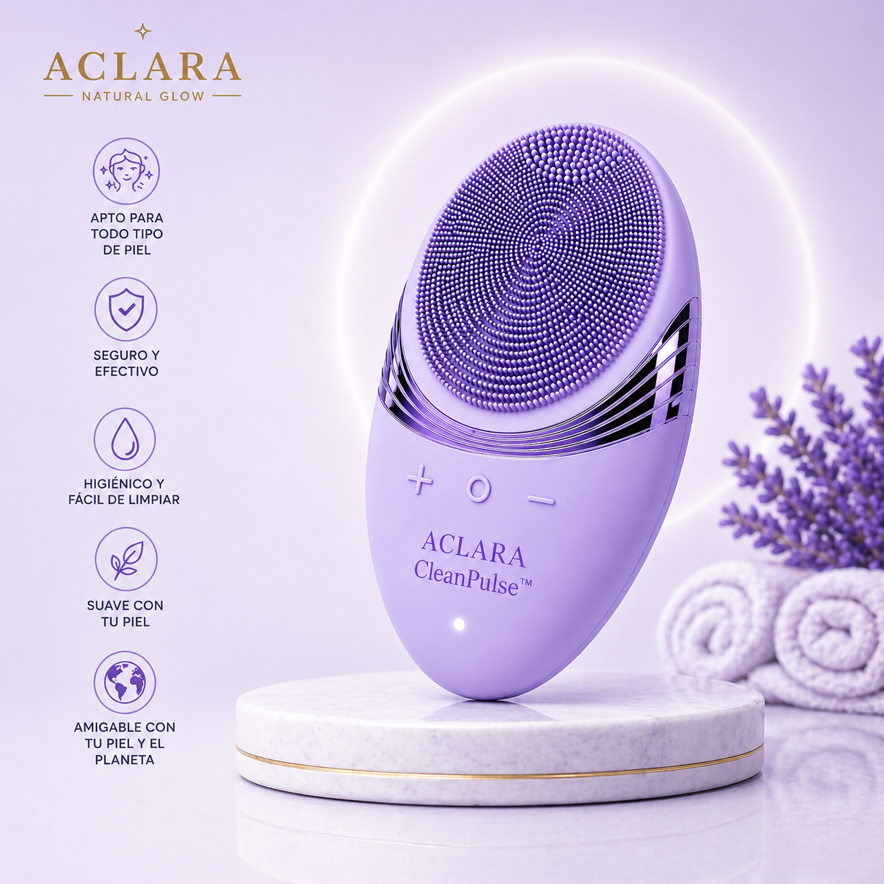 Aclara CleanPulse™ – Dispositivo Facial de Limpieza Sónica