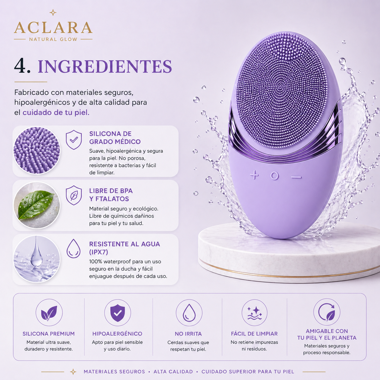 Aclara CleanPulse™ – Dispositivo Facial de Limpieza Sónica